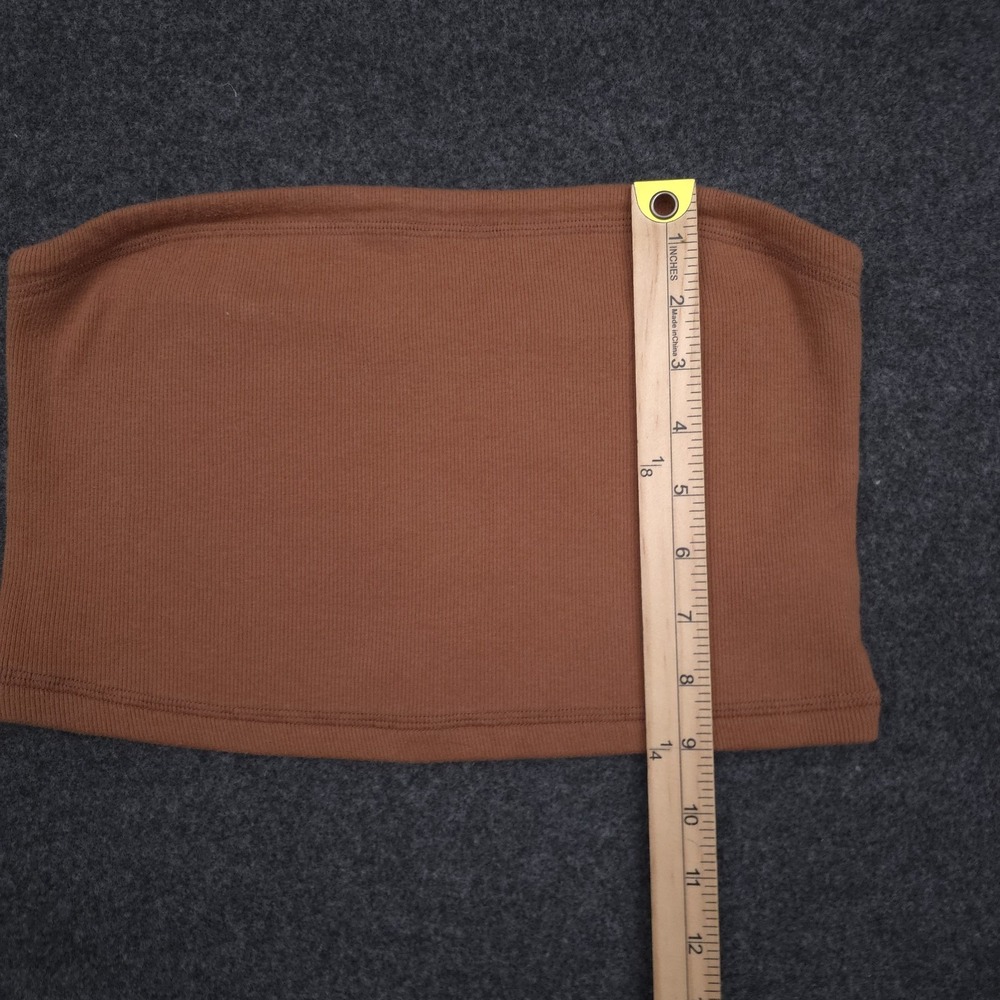 Abercrombie & Fitch XL Ribbed Tube Top Brown Y2K Style Coastal Summer Strapless - Picture 5 of 6